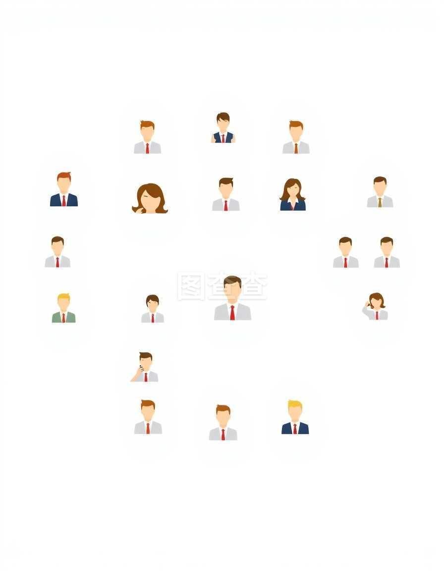 高管员工管理 企业团队平面图标集与隔离矢量插图在企业管理中的创新应用